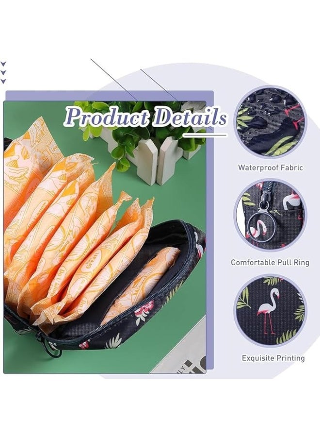 شنطة تخزين الفوط الصحية المحمولة للنساء والفتيات المراهقات – حقيبة بسحاب لحمل الفوط الصحية، مجموعة أول فترة، حقيبة متعددة الاستخدام للفوط الصحية، السفر، المدرسة، المكتب، الإكسسوارات، المكياج والمفاتيح – صغيرة، قابلة لإعادة الاستخدام، وخفيفة الوزن - Image 2